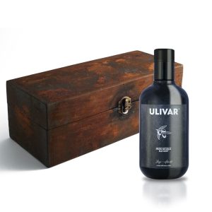 Amaro naturale alle olive di Calabria Ulivar 500 ml con Patinawoodbox